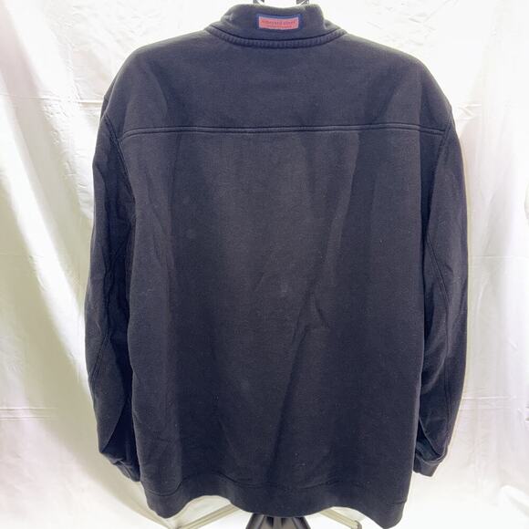 Vineyard Vines Mens Quarter Zip Sweater Size XXL Black Long Sleeve Cotton - Picture 2 of 9